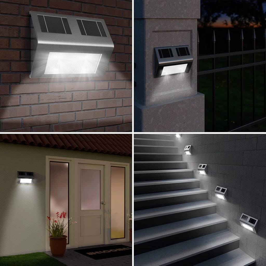 Lampada da Parete a LED a Energia Solare con Sensore Crepuscolare da Giardino Impermeabile Esterno Vialetto