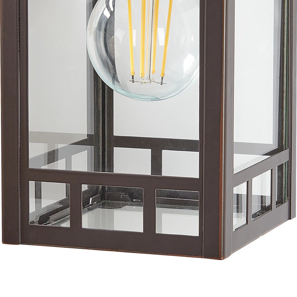 Lampada da parete per esterno metallo e vetro nero 28 cm esterno giardino stile tradizionale