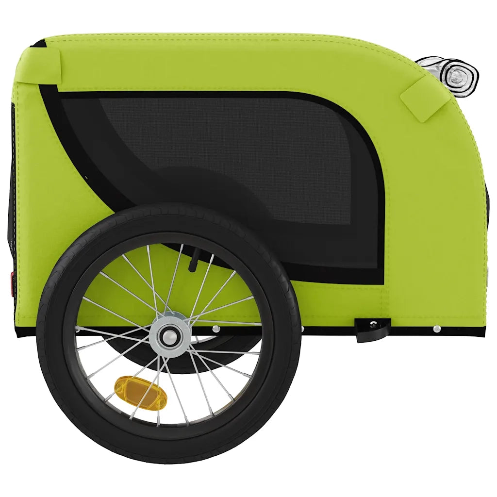 Rimorchio da Bici per Animali Verde e Nero Oxford e Ferro CFW1597695