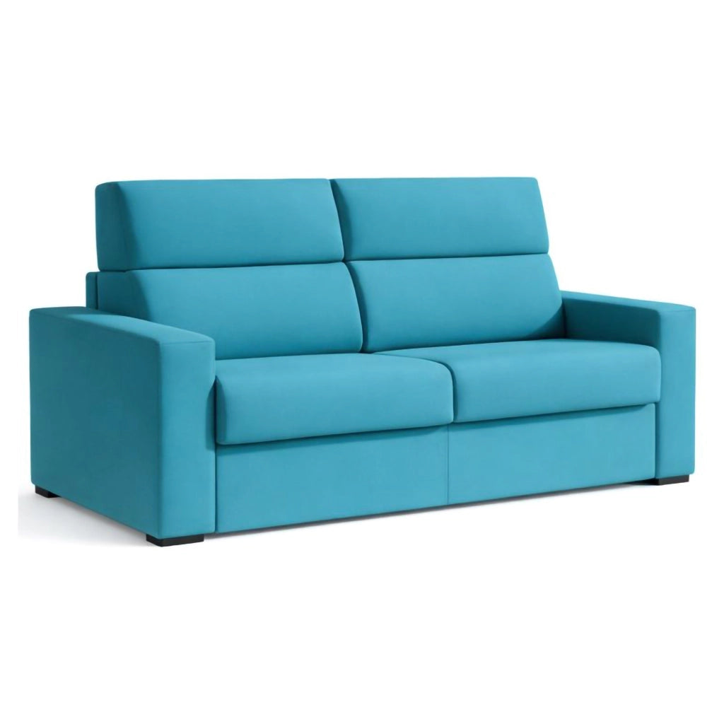 Ecate, Divano Letto 2 Posti Sfoderabile Made in Italy, 200x95 cm Azzurro