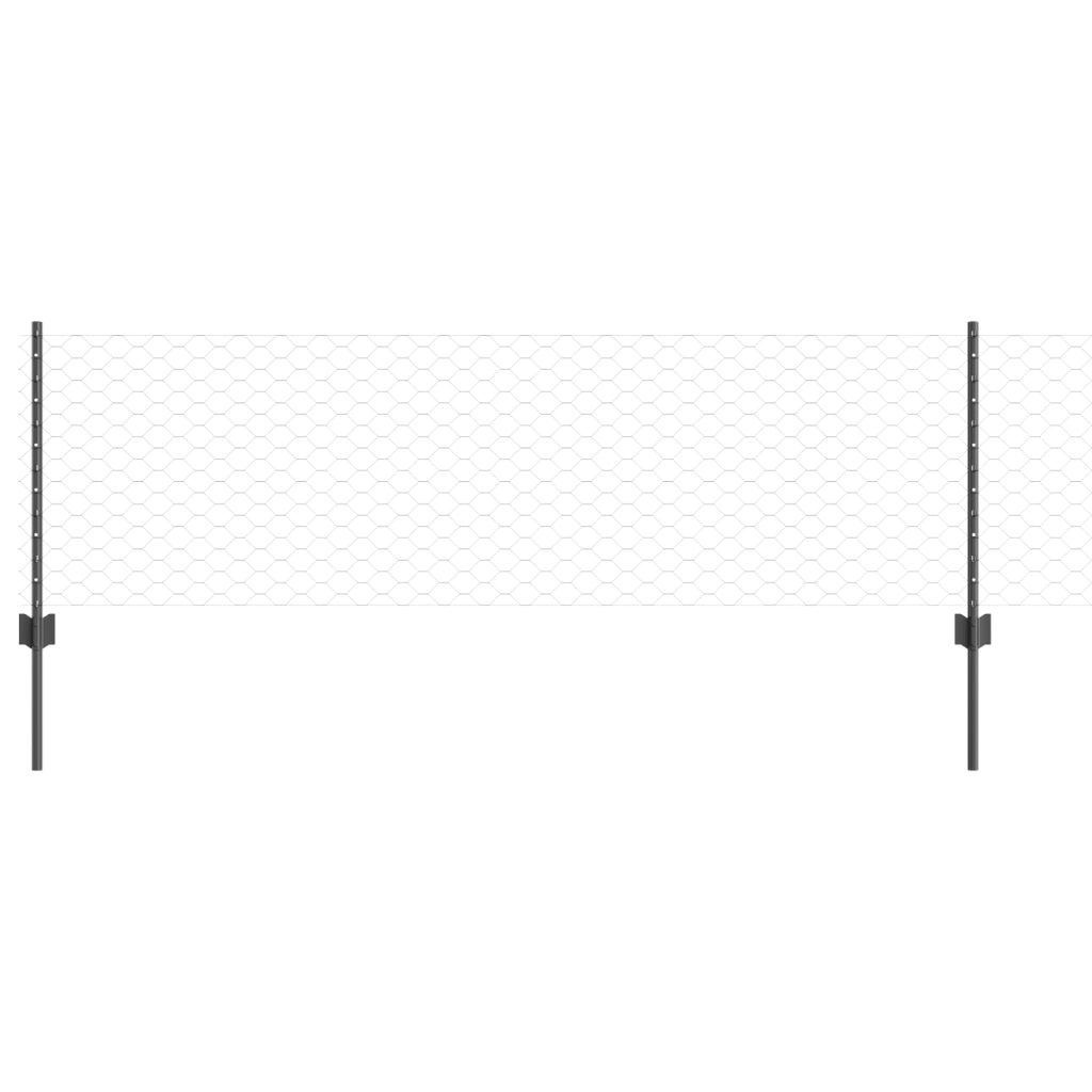 Pali di Recinzione  11 pz U-Channel Grigio 60 cm Acciaio