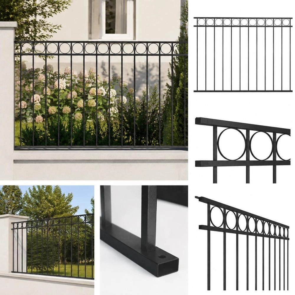 Steel Fence Panel 1.7x1.2 M Black