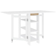 Tavolo da pranzo pieghevole con ripiani ¨C zephmum ¨C 120x60x75 cm bianco
