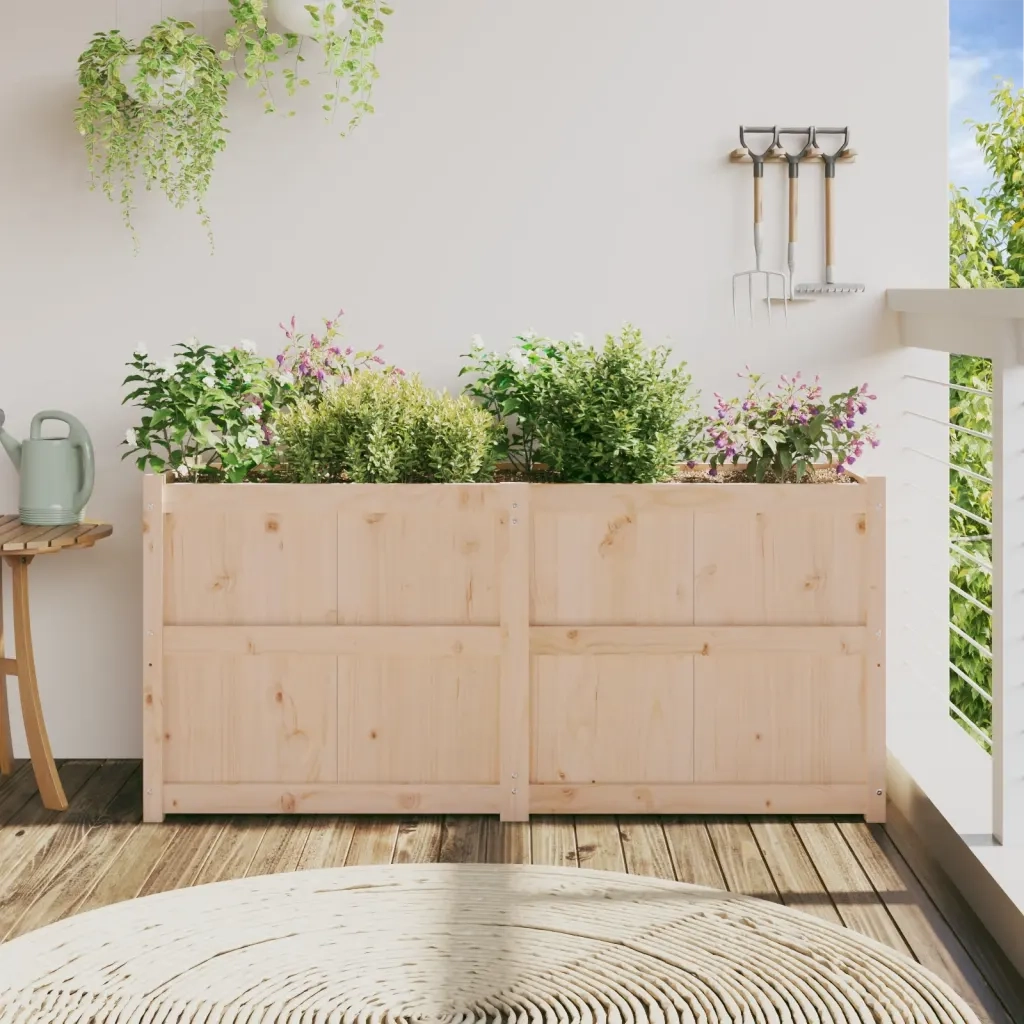Fioriera da Giardino-Vaso da Esterno 150x50x70 cm in Legno Massello di Pino