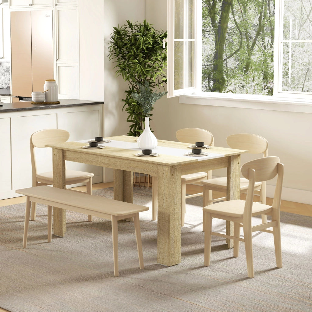 Tavolo da pranzo allungabile ¨C Zephmum ¨C Bianco e rovere 140x89.5x75 cm