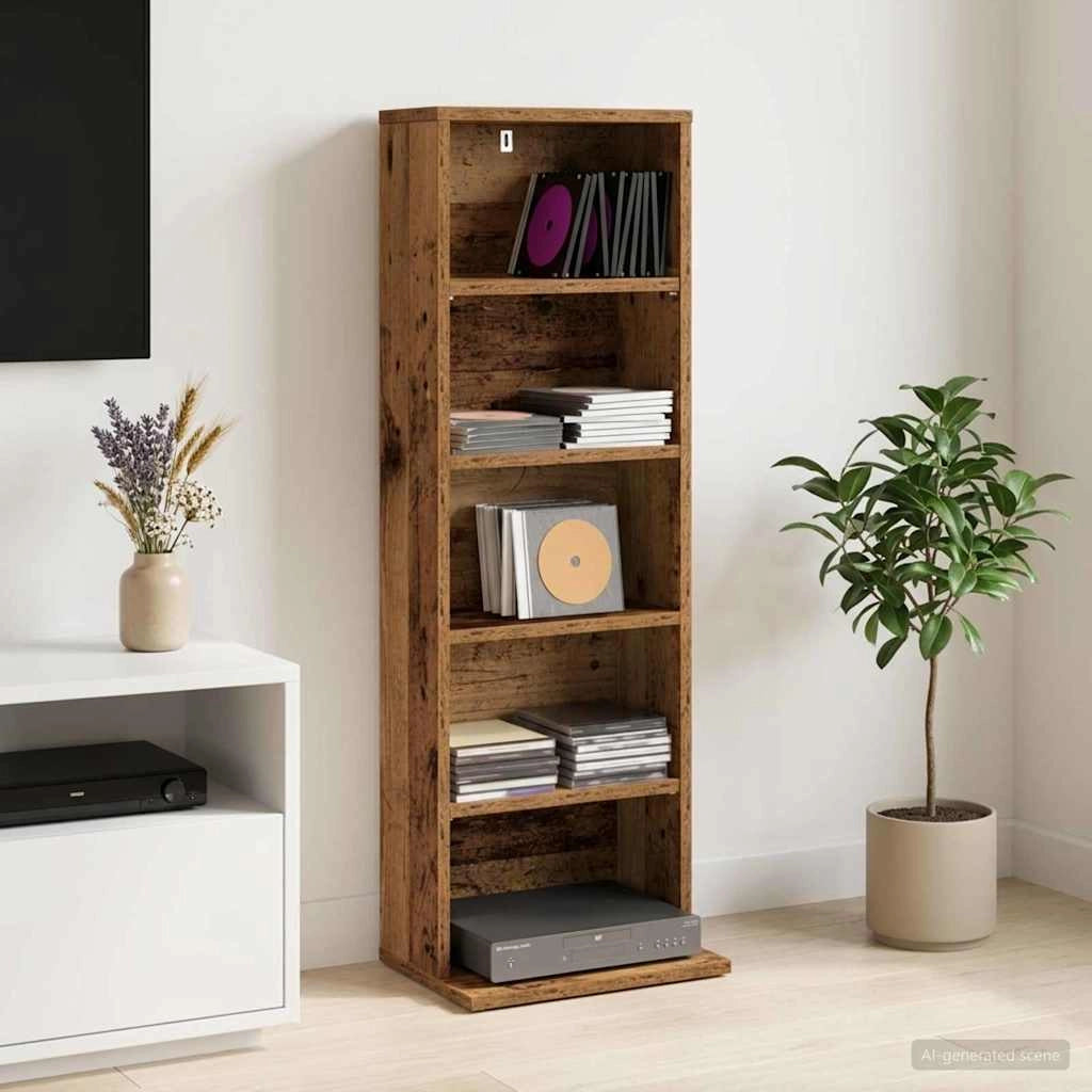 Mobile per CD Legno antico 33 x 23,5 x 97,5 cm 8012702