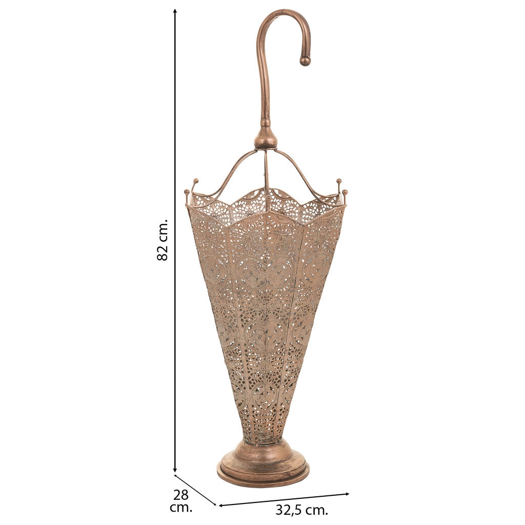 Portaombrelli in metallo ramato 32,5x28x82h