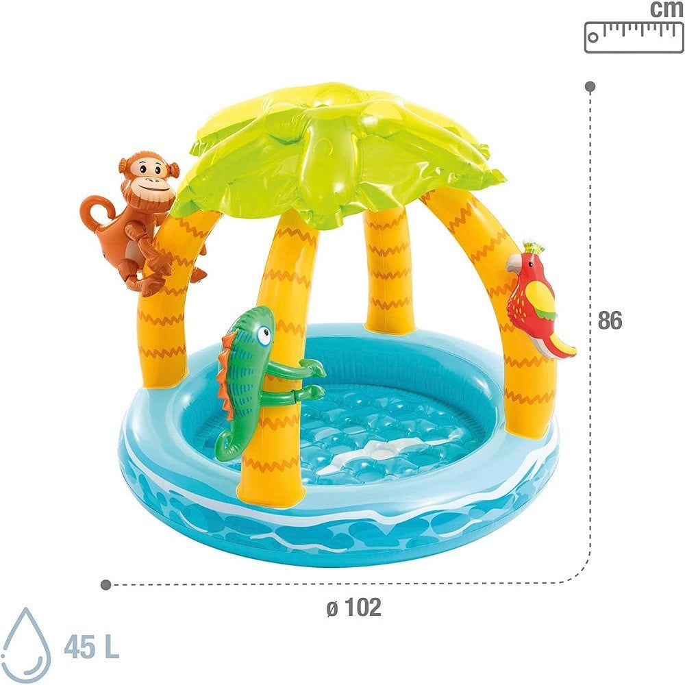 Trade Shop - Piscina Gonfiabile Baby Pool Palma 102x86 Cm 45 Lt Bambini 1-3 Anni Estate 58417 -