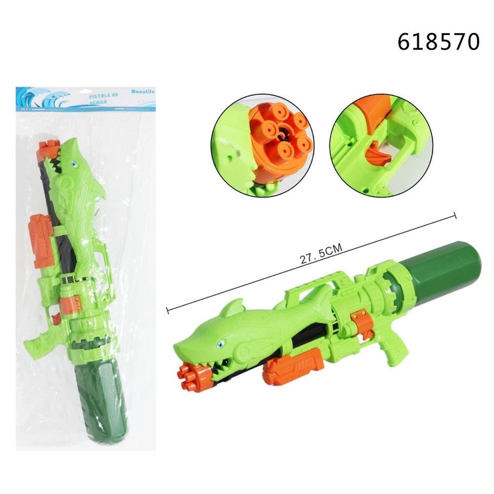 Trade Shop - Pistola Ad Acqua Squalo Giocattolo Per Bambini Estate Grande Capacità 27.5cm 618570 -