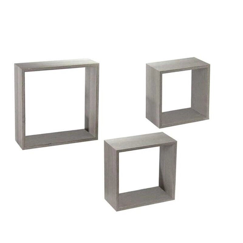 SET 3 PENSILI QUADRATI IN LEGNO DA PARETE IN TRE MISURE CON FINITURA OLMO