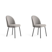 Set 2 sedie da pranzo Hispanohogar ferro e tessuto grigio 86×50×54 cm