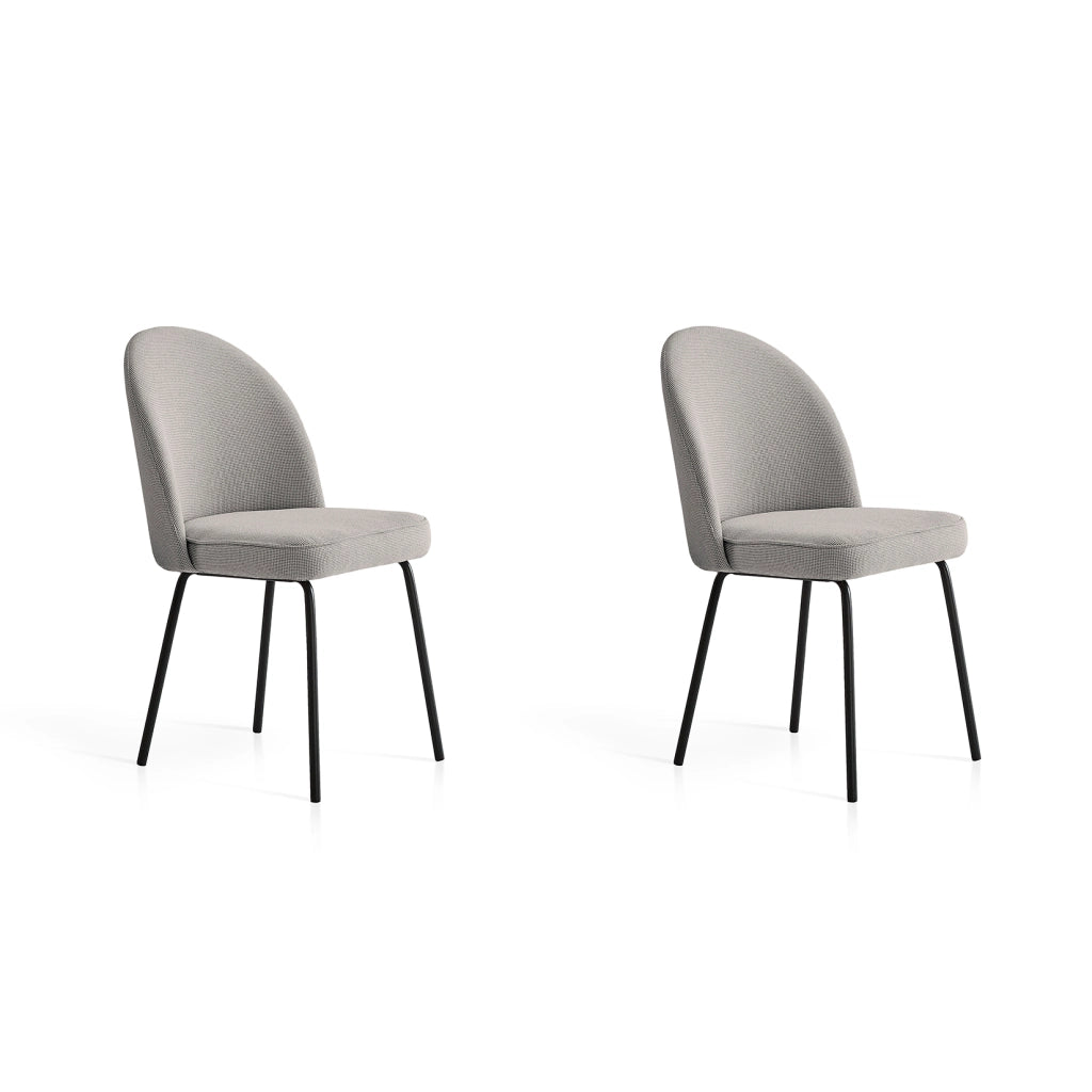 Set 2 sedie da pranzo Hispanohogar ferro e tessuto grigio 86×50×54 cm