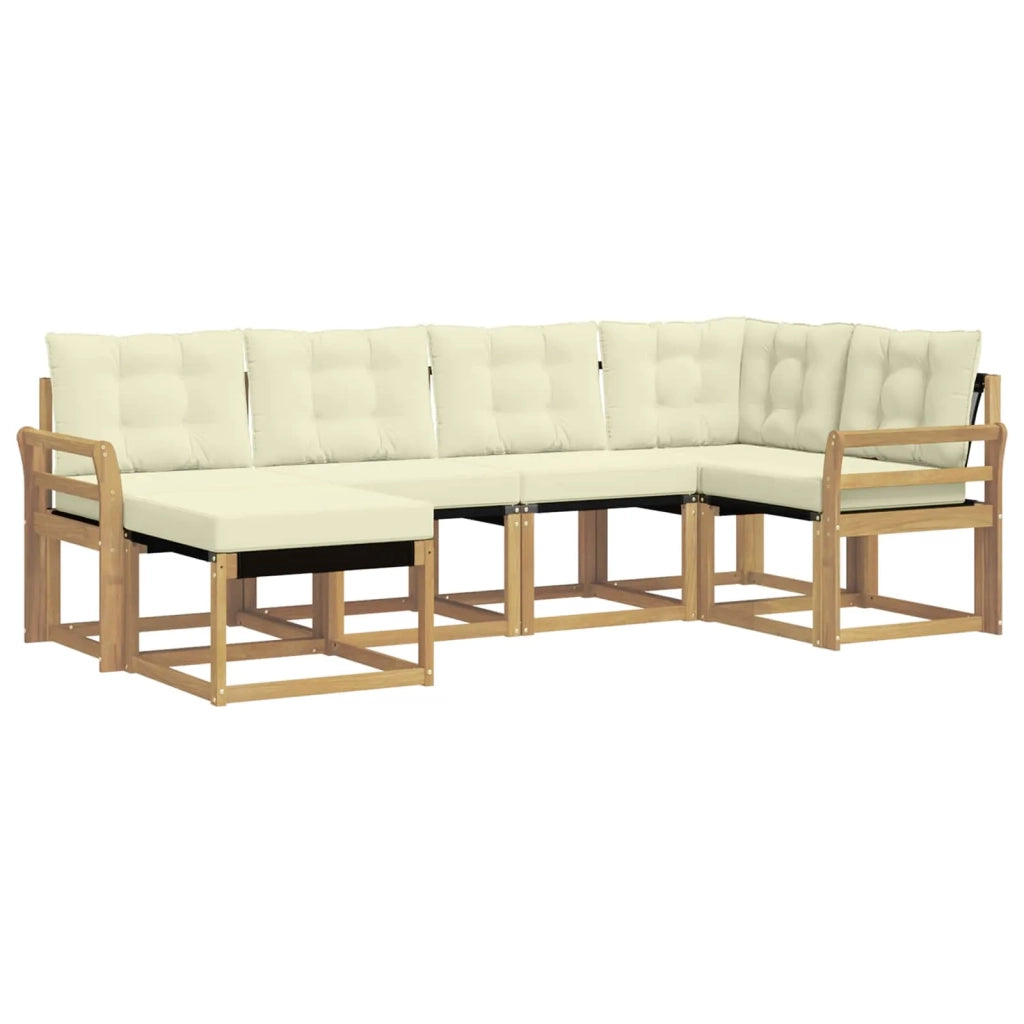 Set di divani da esterno 6 pz Bianco e Crema 3389644