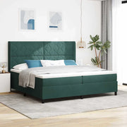 Letto a molle con testiera Verde Scuro 200 x 200 cm Velluto 3342083
