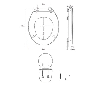Sedile copriwater tavoletta universale linea bamboo mdf legno cerniere metallo *** tinta acero chiaro, confezione 1