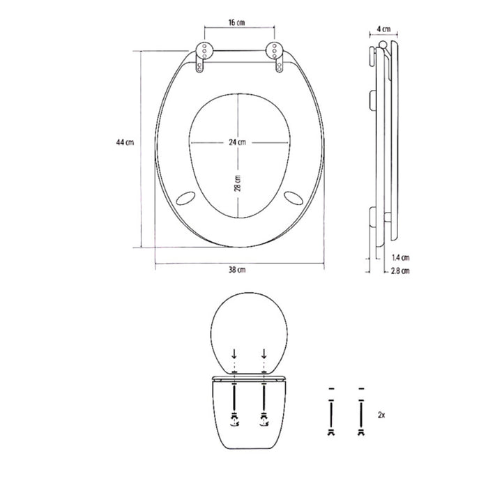 Sedile copriwater tavoletta universale linea bamboo mdf legno cerniere metallo *** tinta acero chiaro, confezione 1
