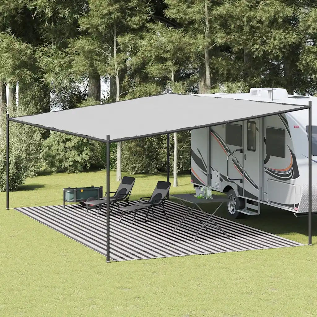 Tappeto da Tenda Antracite e Bianco 400x700 cm HDPE 310834