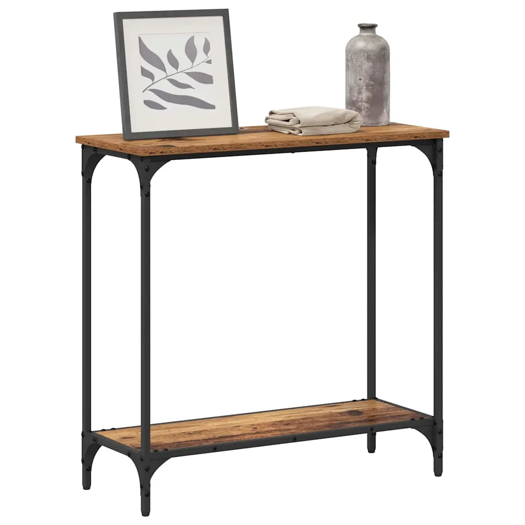 Tavolo Consolle | Tavolo d'Ingresso con lo scaffale Legno vecchio 75 x 30.5 x 75 cm