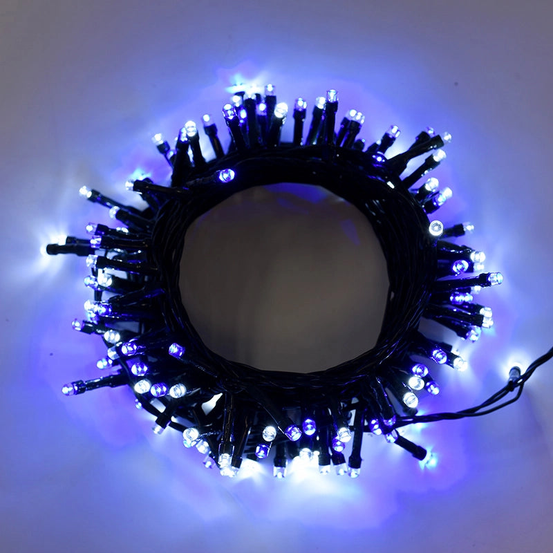 CATENA LUMINOSA NATALIZIA 300 LED LUCI BIANCHE E BLU - VERSATILITA' INTERNI/ESTERNI BASSO CONSUMO
