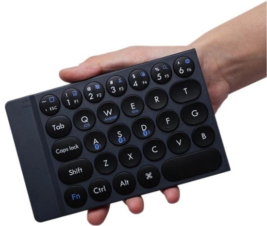 Tastiera Bluetooth pieghevole con tasti rotondi, tastiera portatile ultraleggera caricabile per ufficio