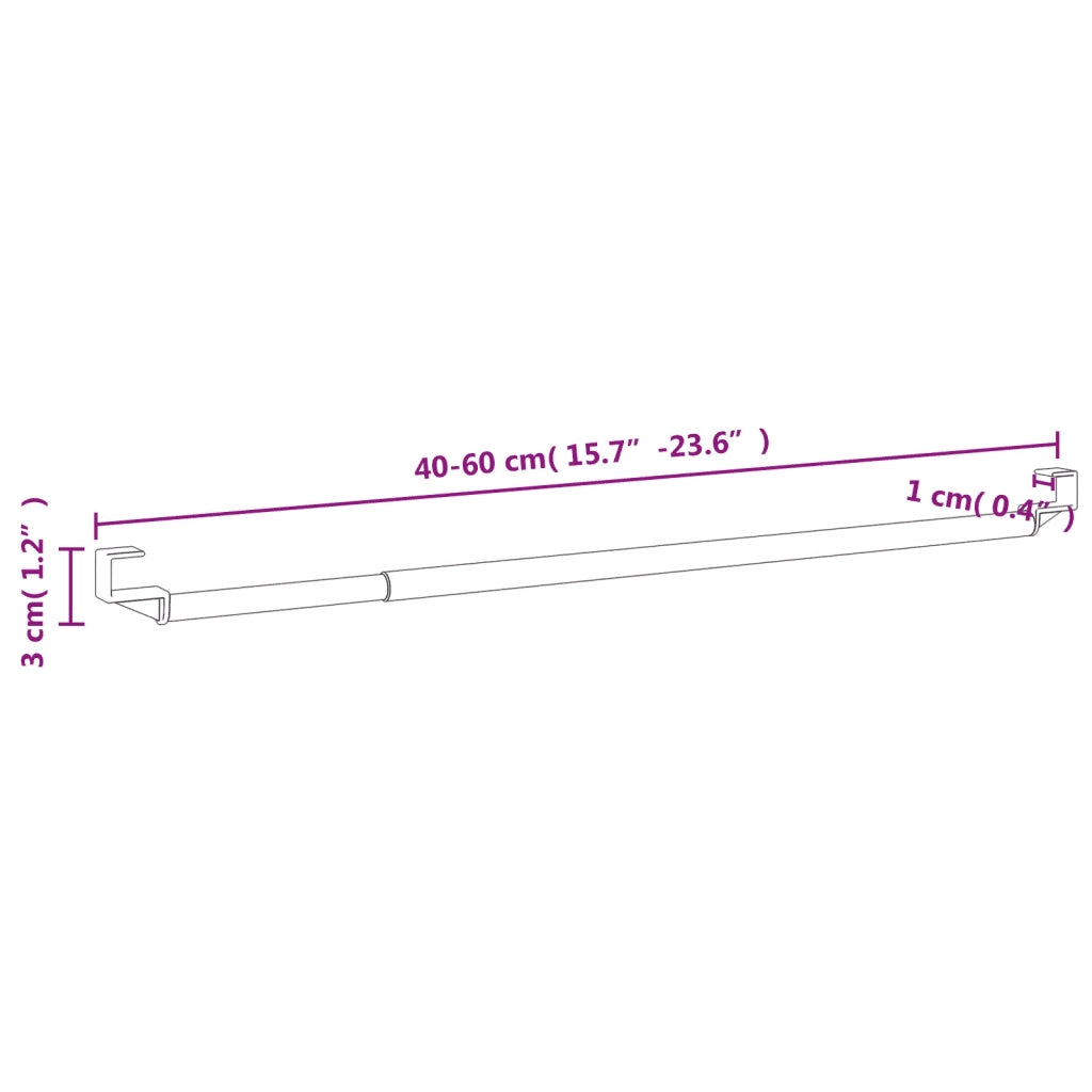 Binari per Tende 2 pz Bianco e Argento 40-60 cm Alluminio CFW9260950