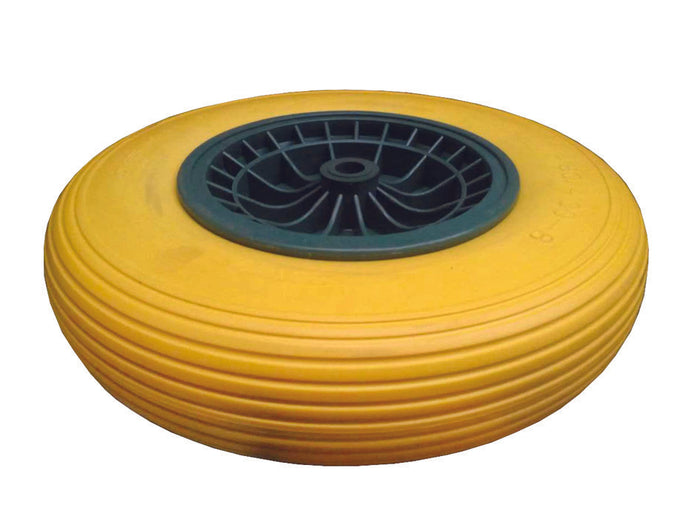 RUOTA PER CARRIOLA PU PIENA CON CUSCINETTI  perno mm.20x130, interasse mm.80    IL CAMPO