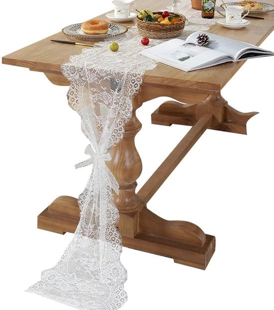 Tavolo con Bordo Bianco per Matrimoni e Decorazione della Tavola - 300 x 37 cm