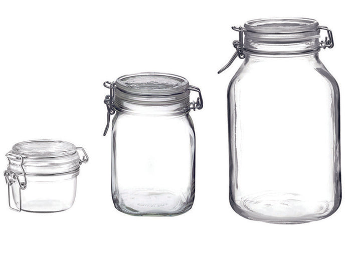 VASO VETRO FIDO ERMETICO- - ø mm.98 ml.350 - 6 pezzi BORMIOLI