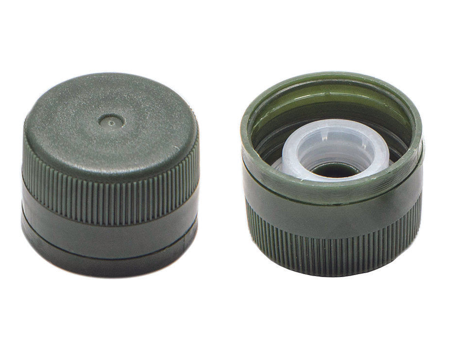 TAPPO IN PLASTICA VERDE PER BOTTIGLIA MARASCA MM.31,5X24H. C/VERSATORE- - mm.31,5x24h. - 100 pezzi