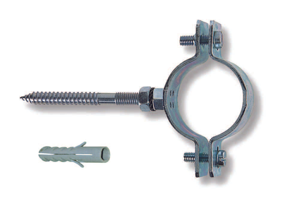 COLLARI PESANTI IN ACCIAIO ZINCATO PER TUBI- - 11/4 p/tubi ø mm.38/43 tassello ø mm.10 - 10 pezzi QUALITY