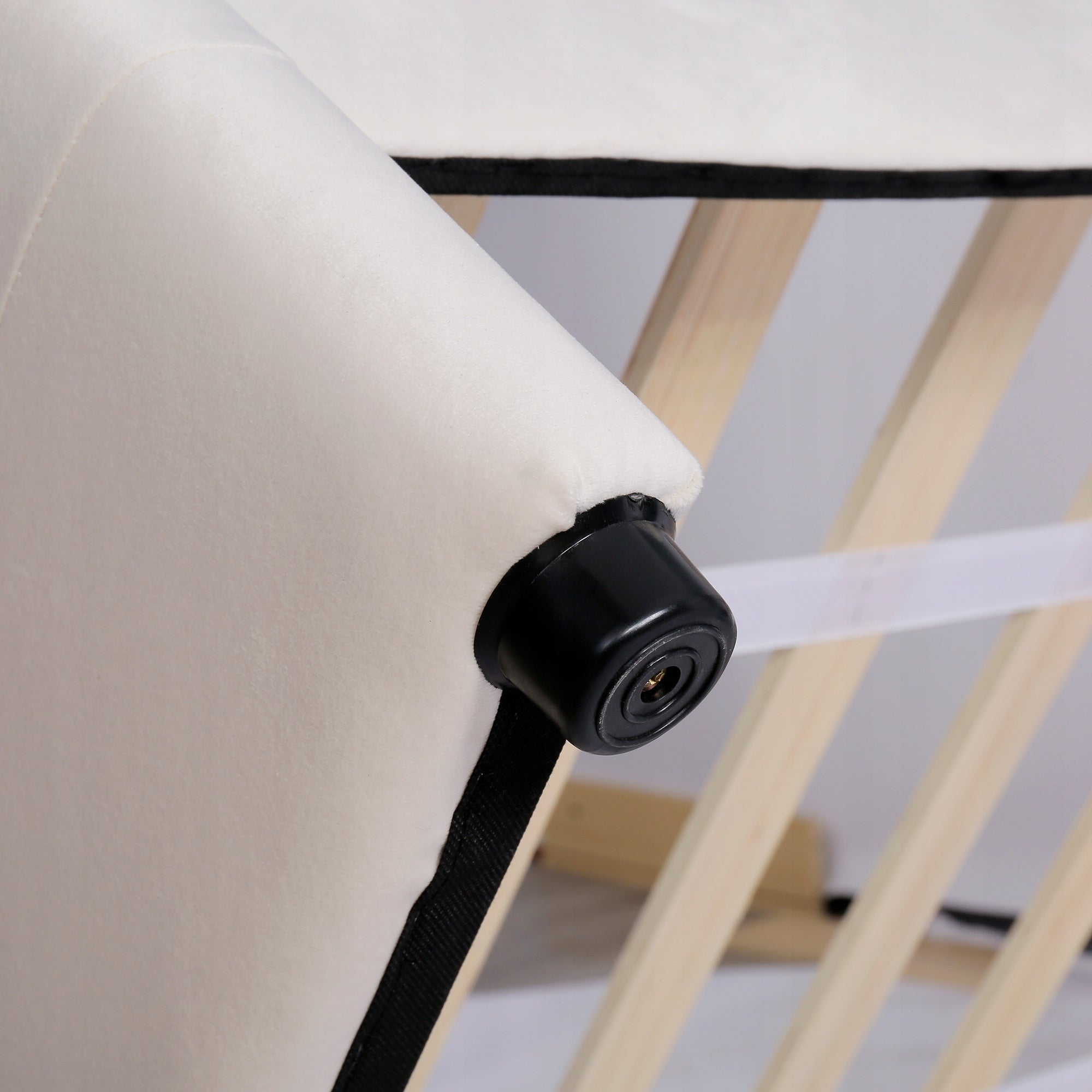 Letto singolo 90x200 cm con testiera e 2 cassetti - Xylo - Velluto beige