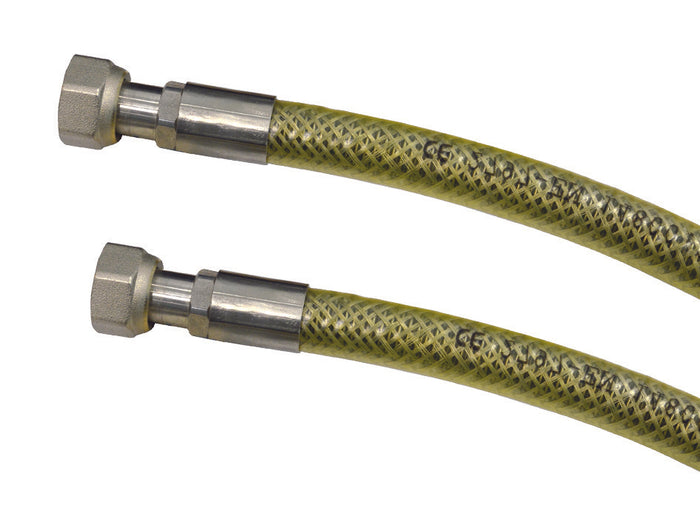 TUBO GAS FLESSIBILE IN ACCIAIO INOX CON GUAINA FF  cm.150