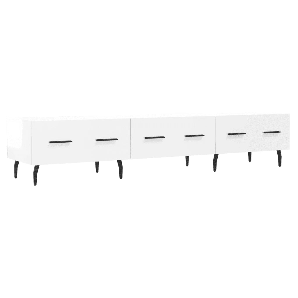 Mobile Porta TV Bianco Lucido 150x36x30 cm in Legno Multistratocod mxl 128004