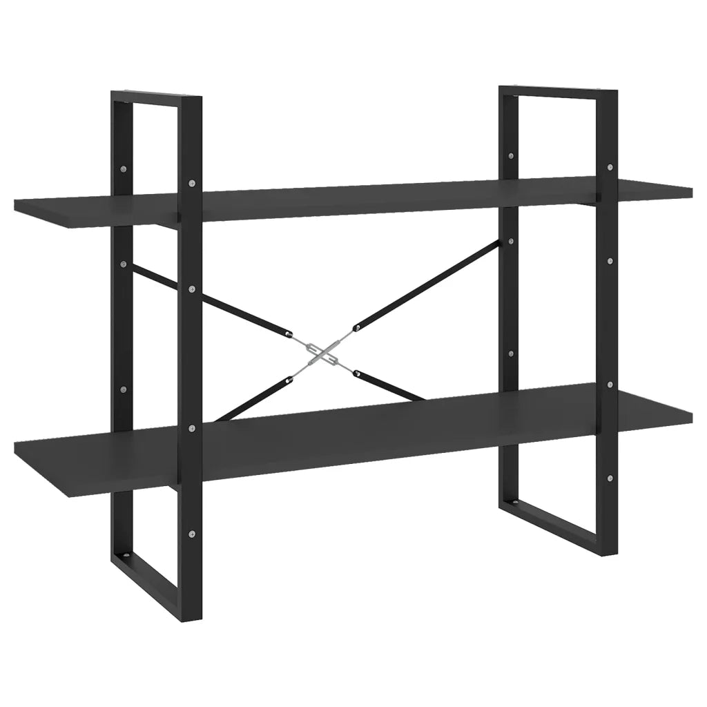 Libreria a 2 Ripiani Grigia 100x30x70 cm in Legno Multistrato 806469