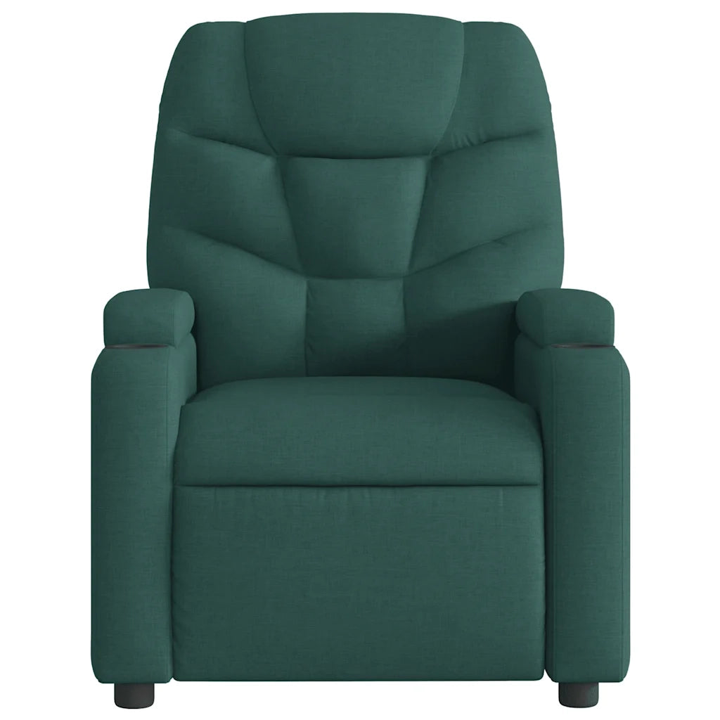 Divano Sedia-Poltrona Massaggiante Reclinabile Verde Scuro in Tessuto 531685