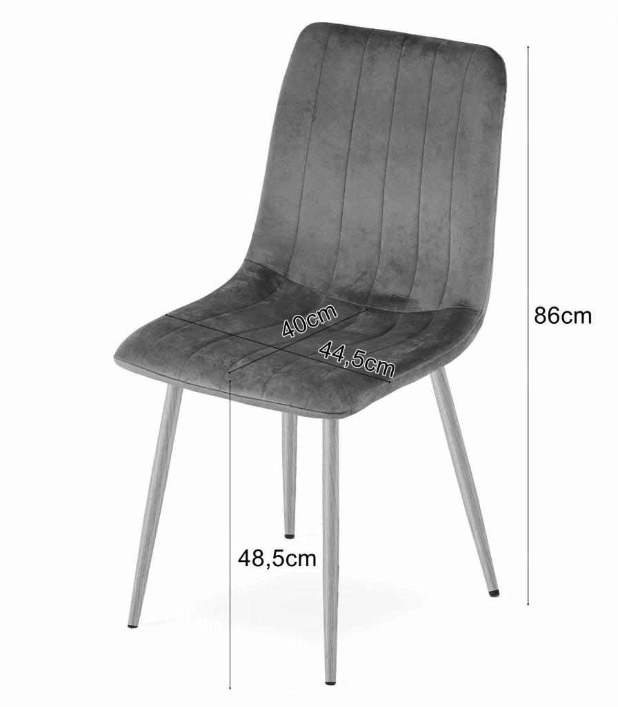 Sedia VALORA JEWA - Velluto blu navy con gambe color legno x 4