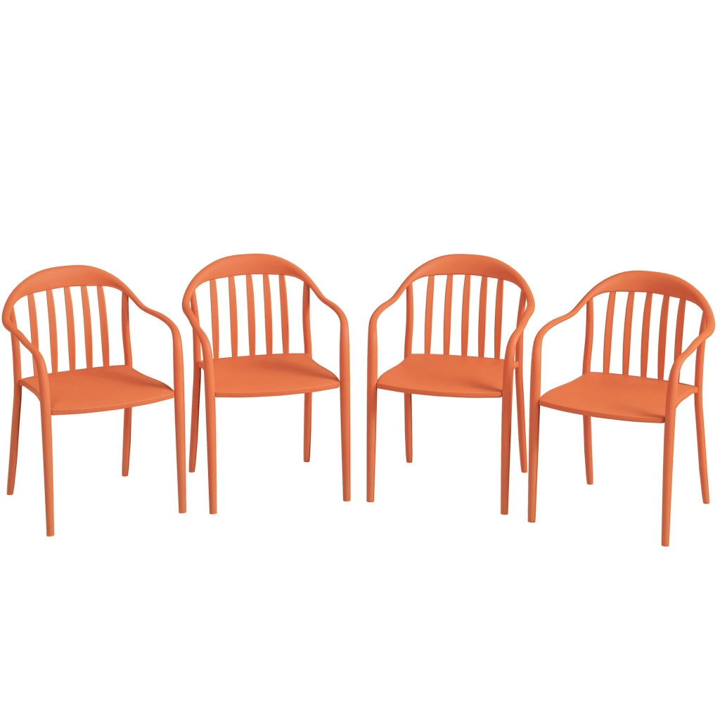 Set 4 Sedie da Giardino Pieghevoli con Braccioli ¨C zephmum ¨C Grigio Plastica