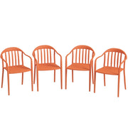Set 4 Sedie da Giardino Pieghevoli con Braccioli ¨C zephmum ¨C Grigio Plastica