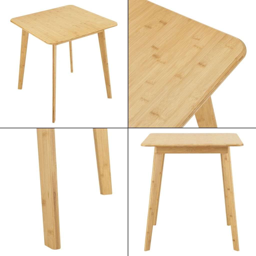 Tavolo da Sala Pranzo 'Närpes' con Piano Quadrato a 2 Posti di Seduta - Bambù - color Naturale [en.casa]