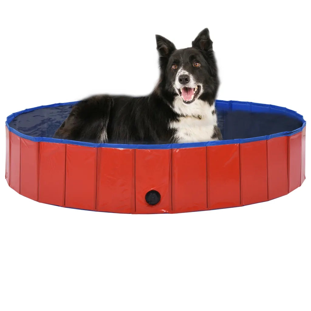 Piscina per Cani Pieghevole Rossa 160x30 cm in PVC cod mxl 66317