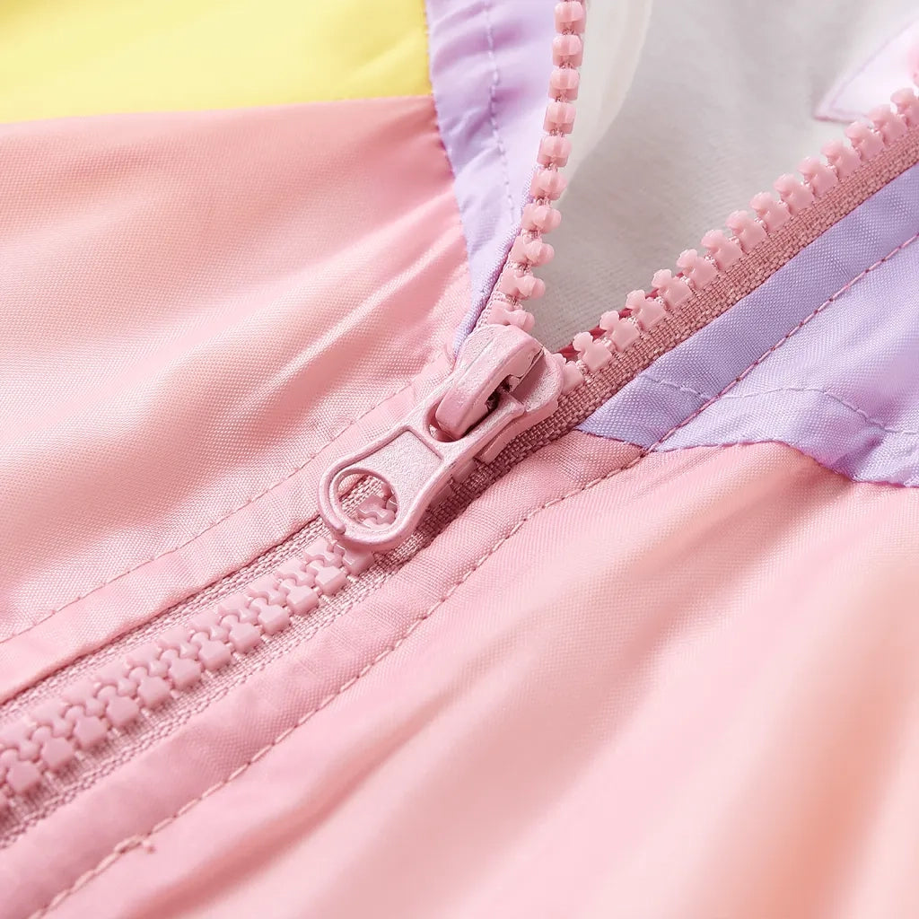 Giacca con Cappuccio e Cerniera da Bambina Multicolore 128