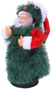 Kerstmanno che balla con musica e luce 30 cm