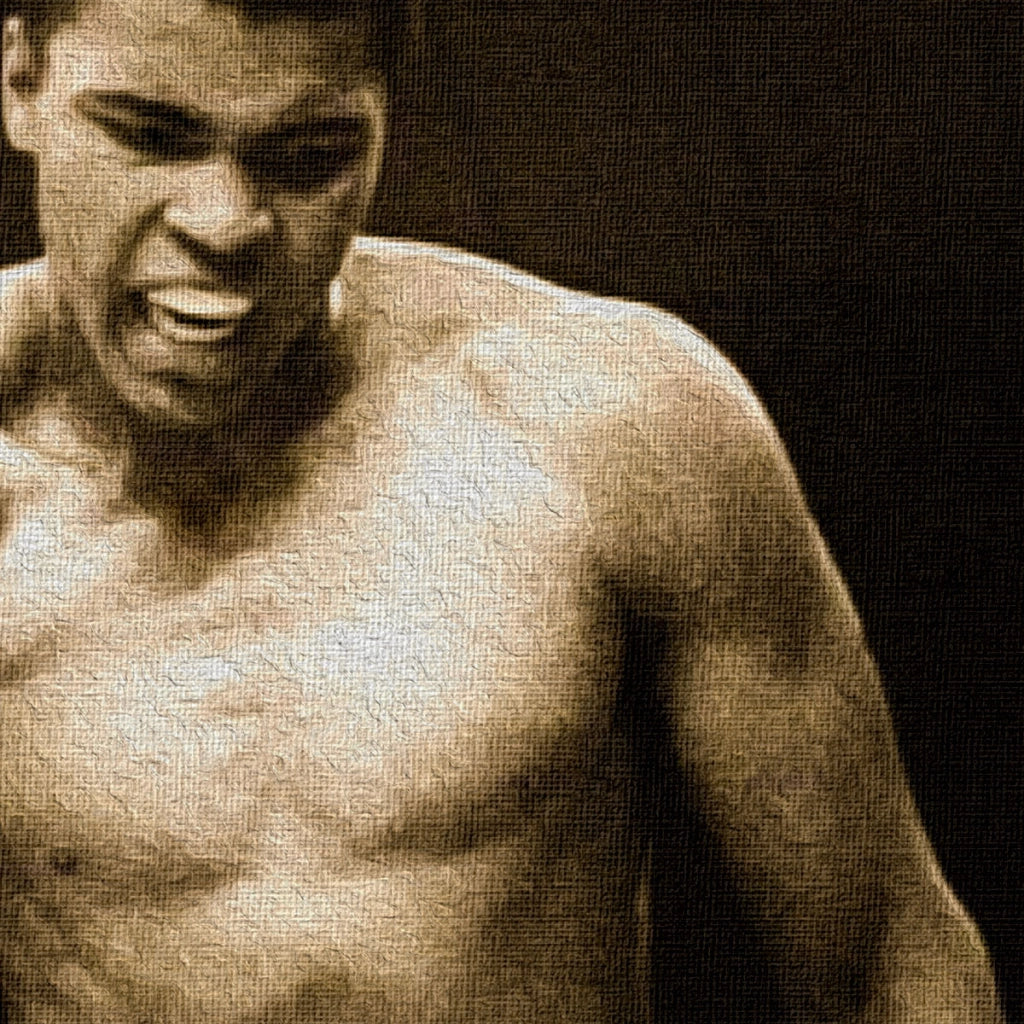 MOHAMMAD ALI vs SONNY LISTON - Tela Stampata montata su telaio in legno Misura: 70x100 cm