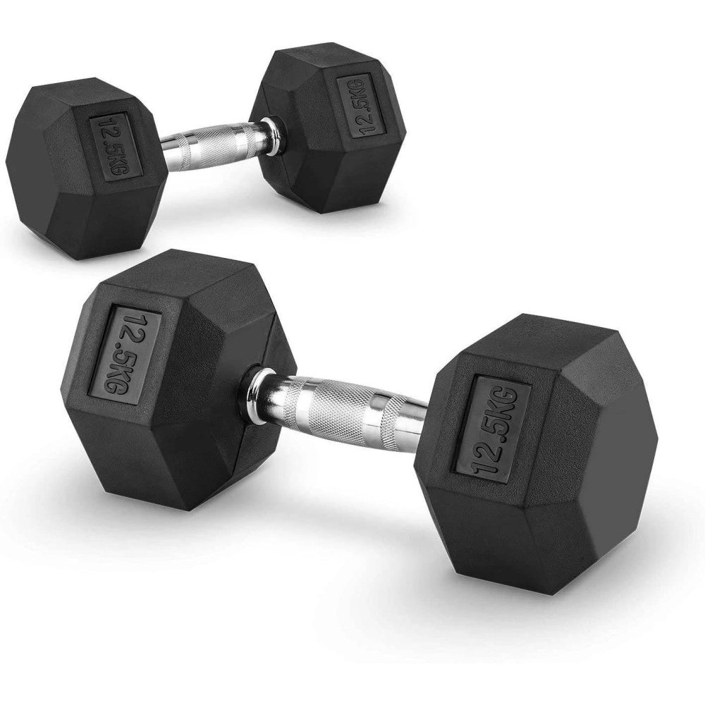Trade Shop - Coppia Di Manubri In Vinile Da 12,5kg Ognuno Manubri Pesi Palestra Fitness Sport -