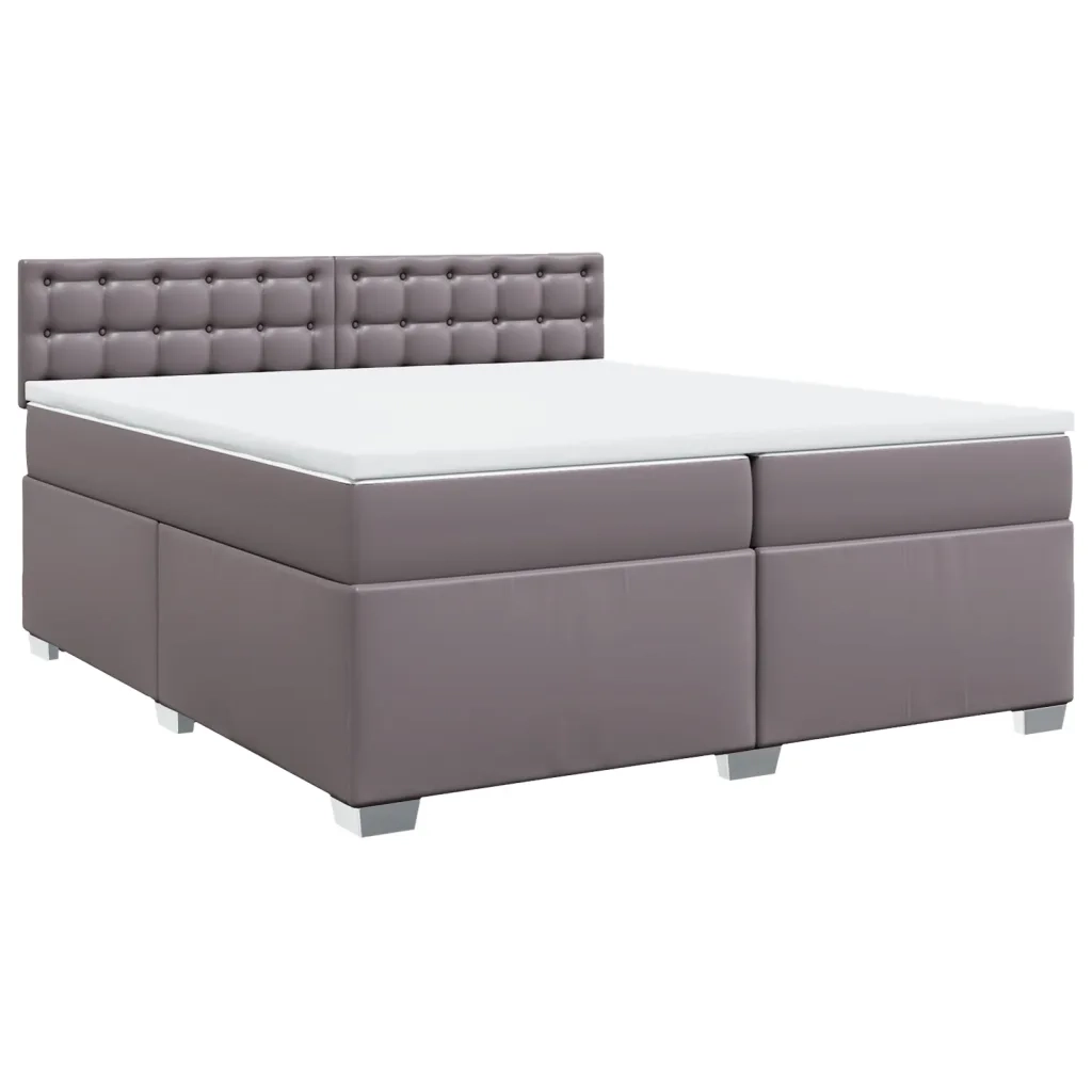 Giroletto a Molle con Materasso Grgio 200x200 cm in Similpelle 3288438