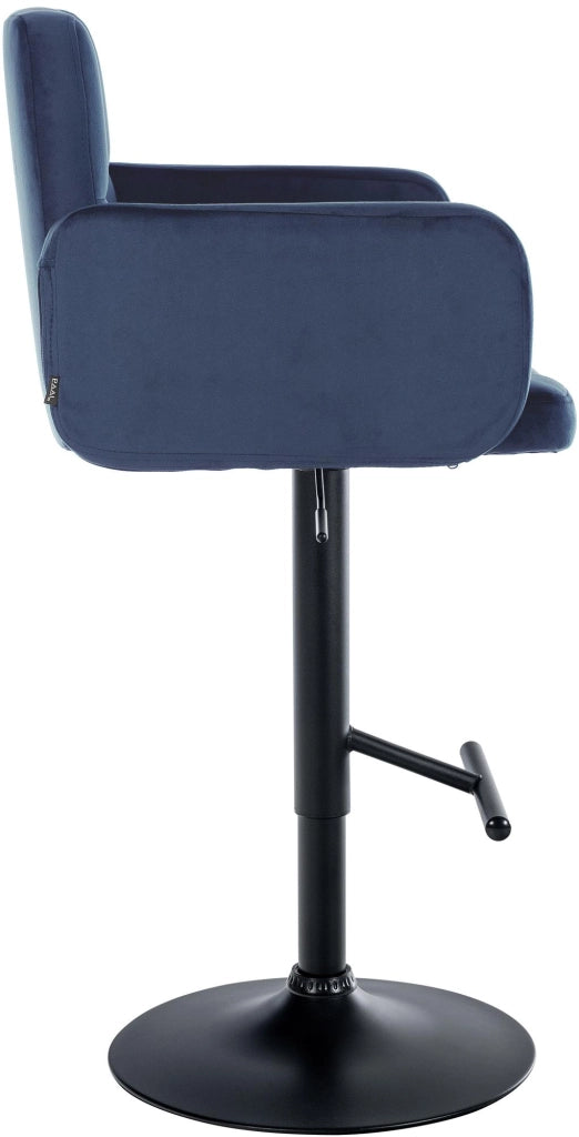 Set di 2 sgabelli da bar Los Angeles in velluto blu,nero