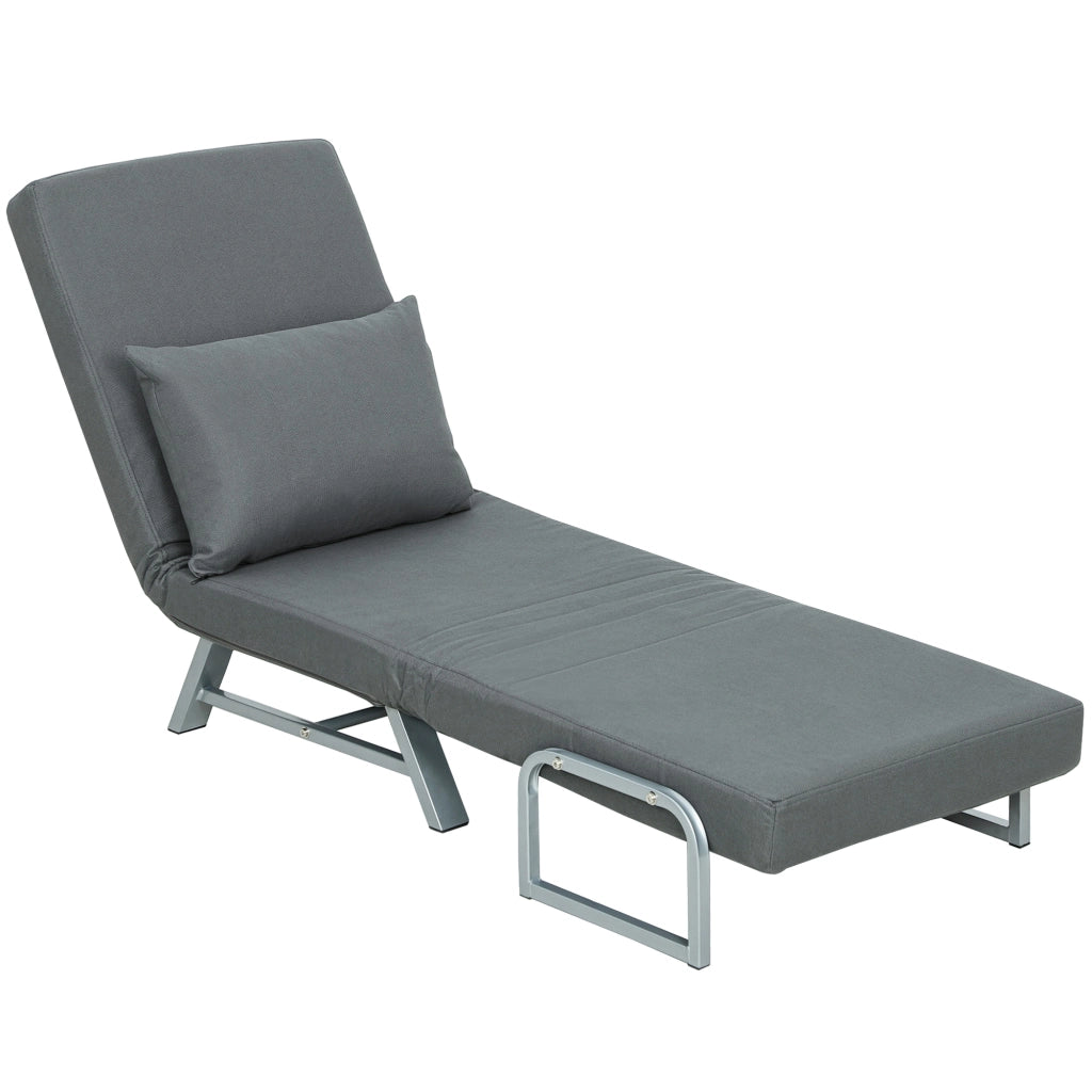 Poltrona Letto 3 in 1 Reclinabile ¨C Xylo ¨C Tessuto Grigio Scuro 73x78x81 cm