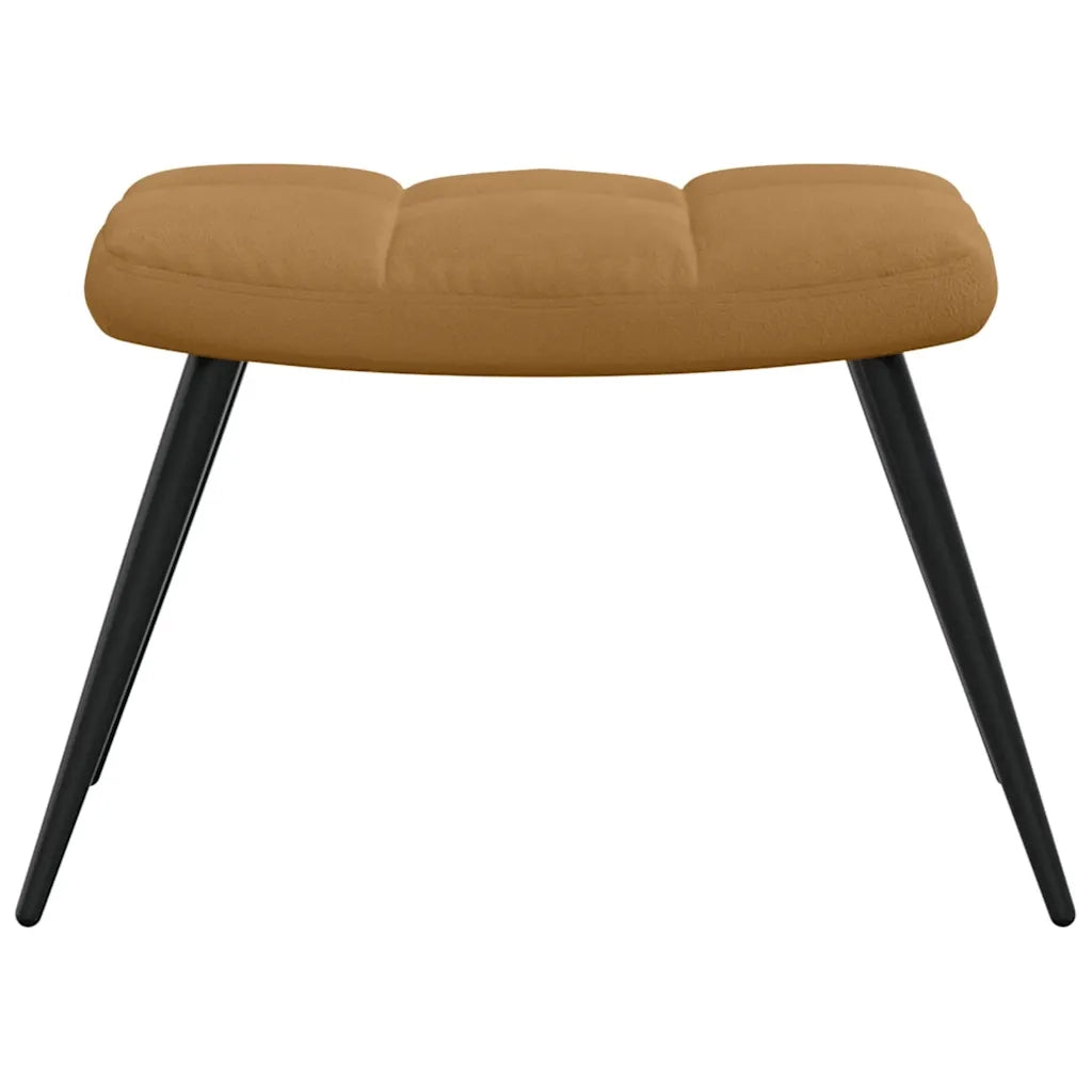 Divano Sedia-Poltrona Relax con Poggiapiedi Marrone in Velluto 715302