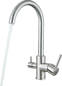 Felice | Rubinetto per acqua potabile a 3 vie in argento spazzolato premiu |Miscelatore cucina ad osmosi in acciaio inossidabile|Filtra 3 connessioni