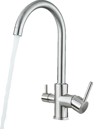 Felice | Rubinetto per acqua potabile a 3 vie in argento spazzolato premiu |Miscelatore cucina ad osmosi in acciaio inossidabile|Filtra 3 connessioni